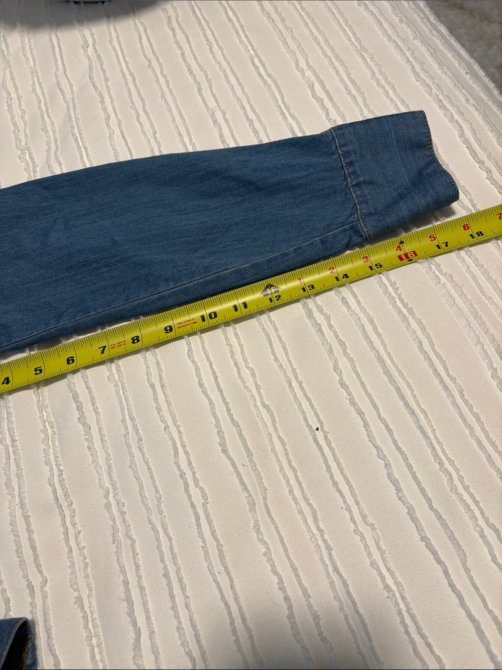 CAbi Keep Light Blue Denim Shirt Jacket with Gold Buttons - Picture 4 of 6